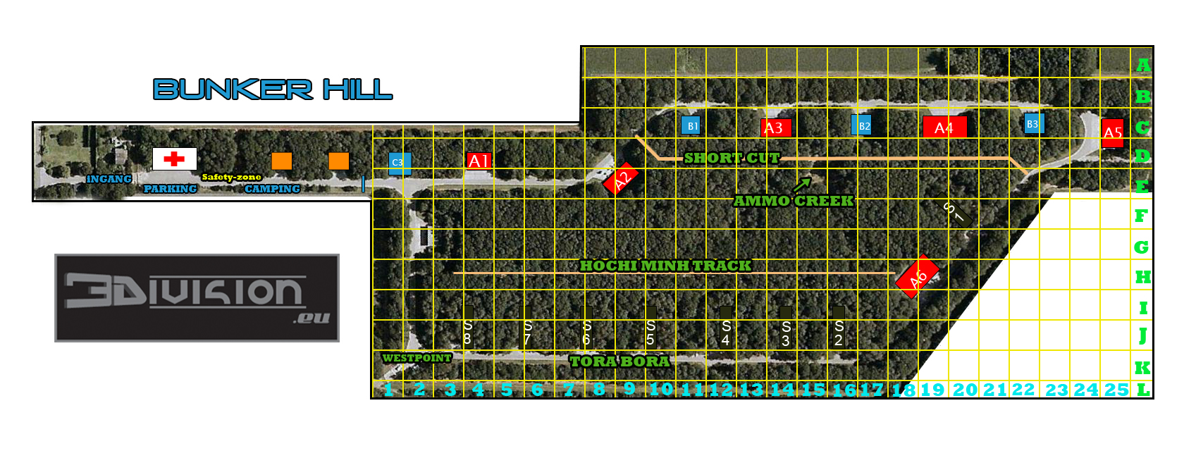 Veldkaart van Bunker Hill (3Division)