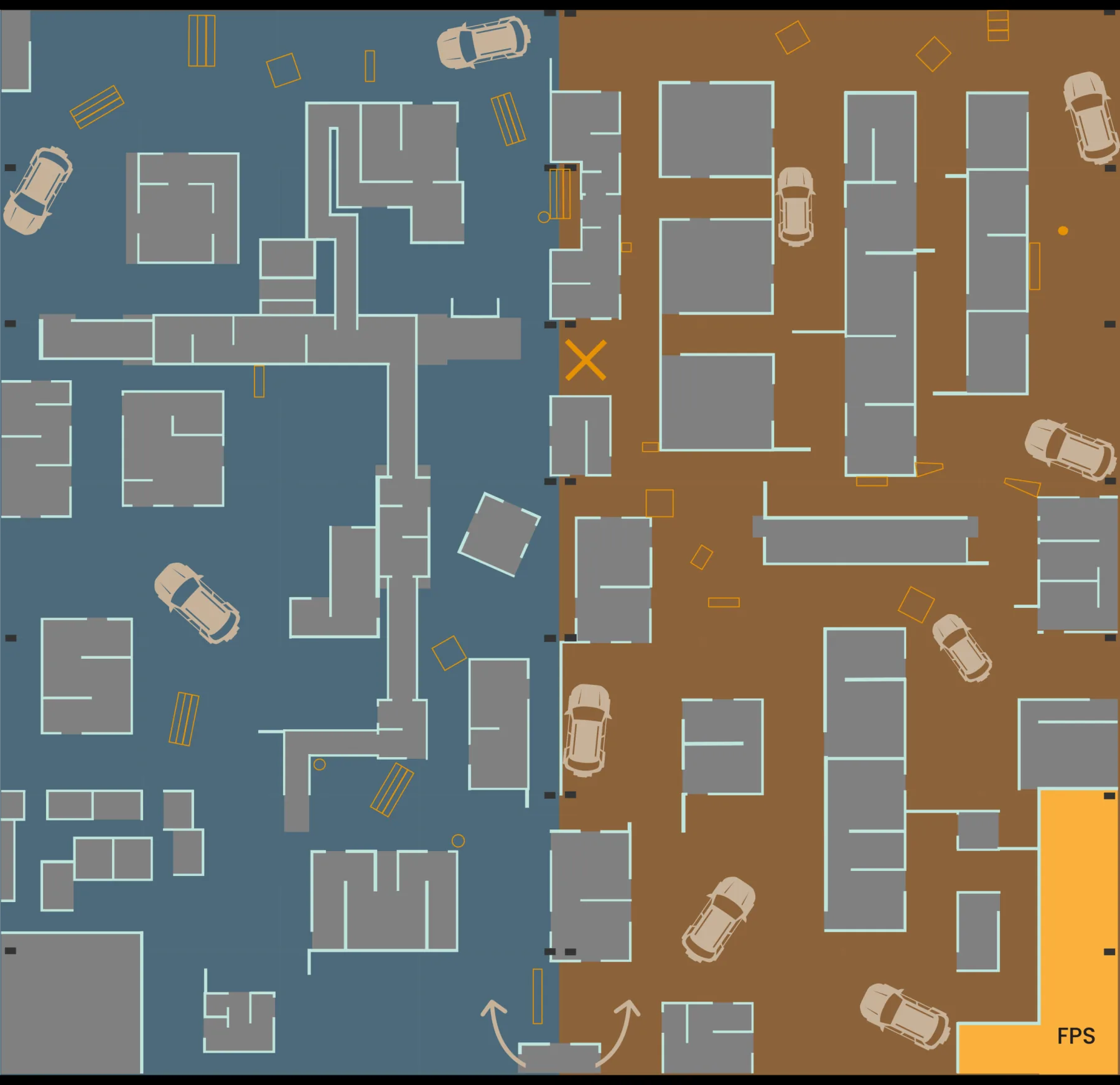 Veldkaart van Rush Battle Arena